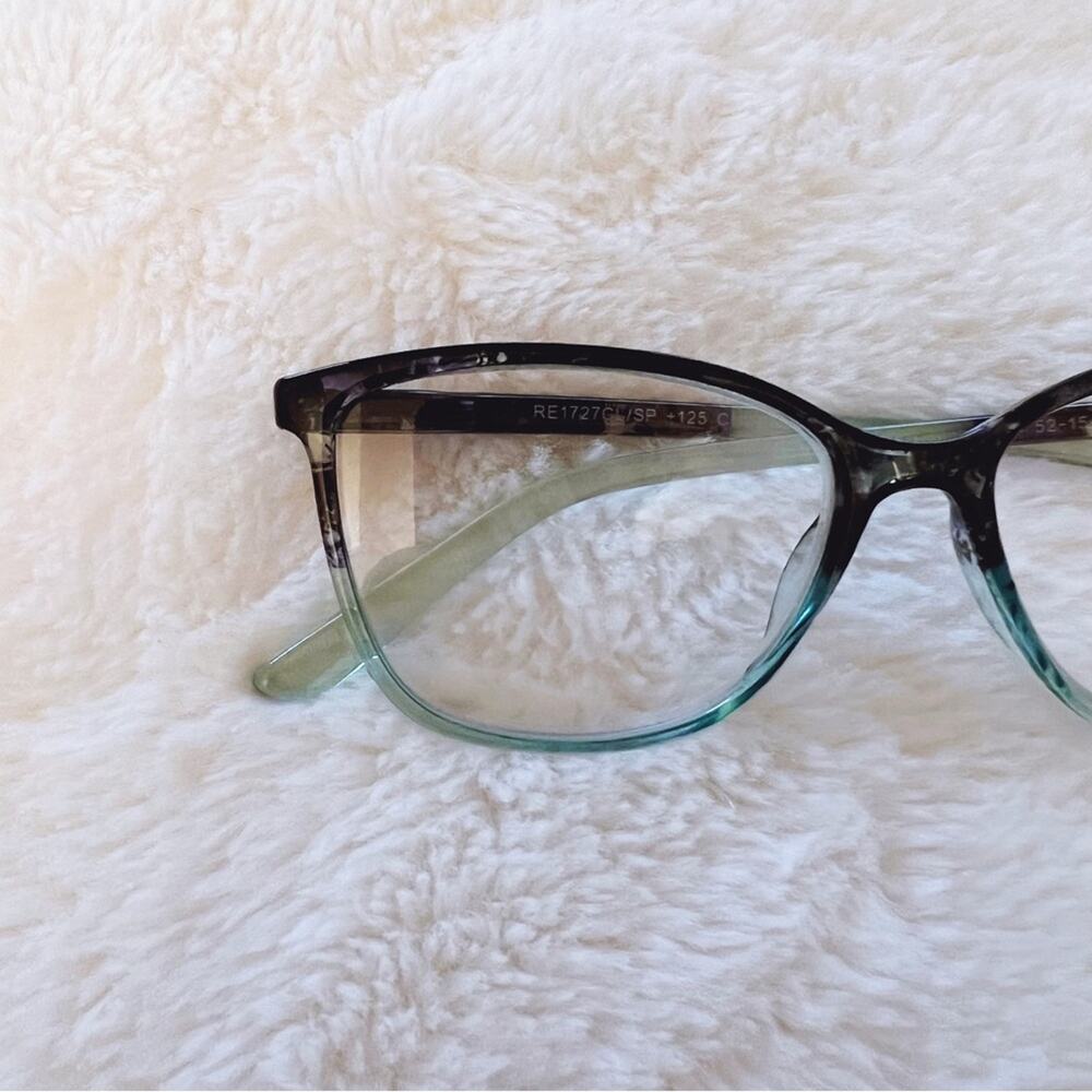 Emma Light Blue & Black Two Tone Reader Glasses - Picture 3 of 10